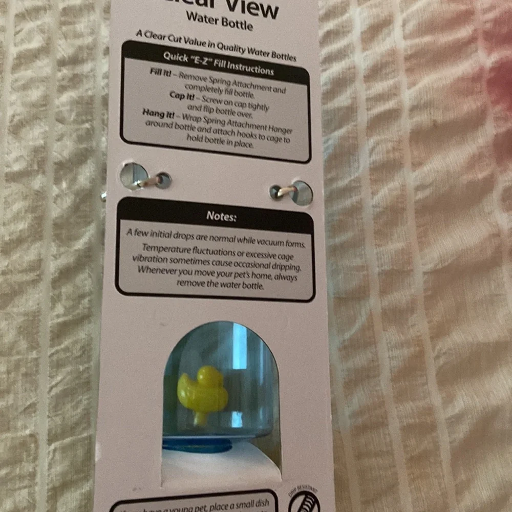 KAYTEE clear small pet NWT water bottle